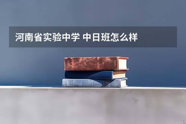 河南省实验中学 中日班怎么样