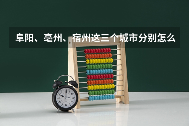 阜阳、亳州、宿州这三个城市分别怎么样?经济、环境、治安等,谢谢啊,想考这三地的公务员